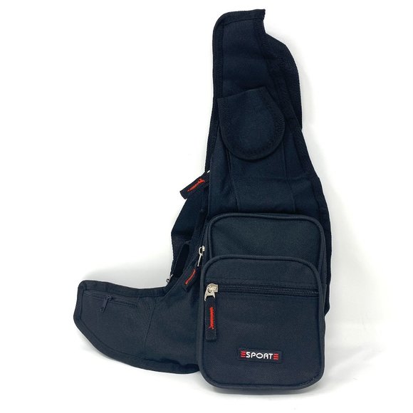 No brand Other - Messenger Men's Black Bag Poly Sport Shoulder Strap 4 Zip Pocket Cellphone Pouch